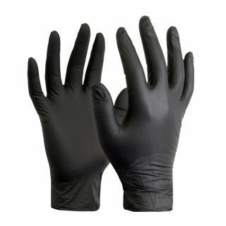Černé nitrilové rukavice XL, box 100 ks (Bezpudrové nitrilové rukavice, velikost XL. 100 ks v boxu.)