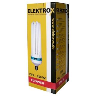 Elektrox CFL 250W 2700K, úsporná lampa  (CFL úsporka Elektrox 250W s integrovaným předřadníkem a červenožlutým světlem. Nízká výhřevnost a spotřeba, skvělé výsledky při nízkých provozních nákladech.)