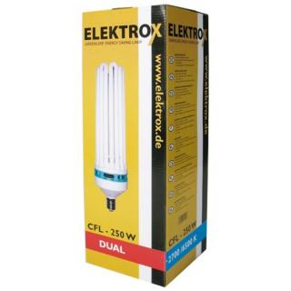 Elektrox CFL 250W DUAL 6500/2700K, úsporná lampa  (Úsporka Elektrox 250W s integrovaným předřadníkem a kombinovaným červenomodrým světelným spektrem. Nízká spotřeba a výhřevnost.)