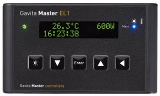 Gavita Master Controller EL1 (Pohodlné řízení osvětlení máte na dosah ruky. Řízením svítidel e-série řídící jednotkou Gavita Master snadno získáte plnou kontrolu nad Vaším osvětlením s maximální bezpečností a jednoduchostí instalace i použití.)