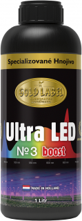Gold Label ULTRA LED No3 Boost 10L (LED №3 Boost je vysoce koncentrovaná směs se speciálním složením. Vhodné pro kultivaci s vysokou hodnotou EC v zálivce.)