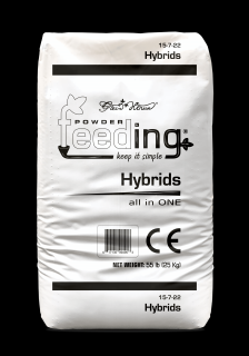 Green House Feeding - Hybrids 25kg, květové hnojivo (Produkt Hybrids obsahuje méně amoniakálního dusíku a větší množství hořčíku, což je vhodné pro hybridní odrůdy s dobou kvetení 8-10 týdnů a pro rostliny v hydroponických systémech. Vyšší množství hořčík