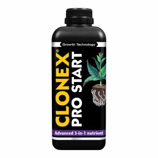 Growth Technology Clonex PRO Start 1L, raná výživa (Growth Technology Clonex Pro Start, přesně sestavený z účinné směsi minerálních živin a organických extraktů, podporuje vynikající vývoj kořenů a raný růst řízků, sazenic a mladých rostlin.)