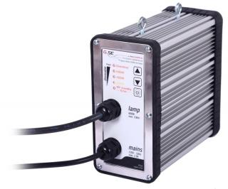 GSE digitální předřadník 250-660W (Nová verze elektronického předřadníku GSE 600W se čtyřpolohovou regulací (250-660W) pro HPS i MH výbojky. Předřadník včetně kabelu a IEC konektoru.)