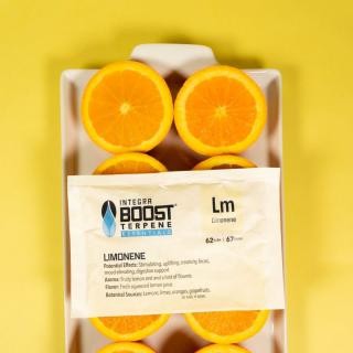 Integra Boost Terpene Essentials Limonen 67g, 62%, BOX 12 ks (Integra Boost® Terpene Essentials Limonen. Hmotnost 67 g, vlhkost 62 %, balení box 12 ks.)