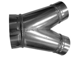Kalhotový kus 100-100-100 mm (Kovová tvarovka pro vzduchové kruhové potrubí o průměru 100 mm.)