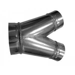 Kalhotový kus 100-100-125 mm (Kovová tvarovka pro vzduchové kruhové potrubí o průměru 2x100mm na 125mm.)