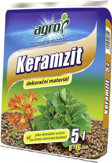Keramzit AGRO  8-16 mm 5L (Expandovaný jílový granulát s hladkou povrchovou úpravou slouží k dekoračnímu zakrytí substrátu na povrchu nádob, nebo také s ukotvování umělohmotných květin a dalším aranžérským pracem. Využití najde také při hydroponickém)
