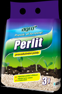 Perlit AGRO 3L (Perlite je expandovaná vulkanická hornina, která zlepšuje provzdušnění substrátu a zlepšuje odvodnění. Použijte Perlite ke zlepšení struktury půdy.)