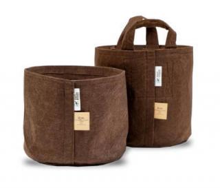 Root Pouch Boxer Brown květináč textilní 21x21 cm - 8 L (Root Pouch je nový, inovativní květináč, prospěšný pro rostlinu, která v něm může růst. Root Pouch zajišťuje efektivní využití vody, živin a má výborné termoregulační vlastnosti - nepřehřívá se jako