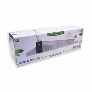SANlight EVO LED Set 500W pro 120x120cm 3 µmol/J (SANlight EVO LED Set pro 120x120 cm obsahuje 2 svítidla EVO 4-120 250W, 1x napájecí kabel, 2x rope ratchet, 2x manuální dimmer.)