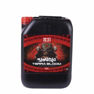 Shogun Samurai Terra Bloom 10L, minerální květové hnojivo (SHOGUN Samurai Terra Bloom je vysoce rafinované minerální hnojivo pro rostliny pěstované v půdě. Pro fázi květu.)