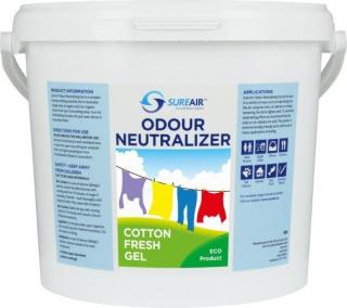 Sure air Gel 5 kg Fresh Cotton (Gely pro použití do větracích jednotek nebo samostatně k soustavnému uvolňování parfémovaného aroma. Sure Air využívá k rozkladu organických i anorganických pachů moderní technologii, která byla vyvinuta na základě zkušenos