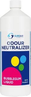 Sure air Liquid 1l Buble gum (Tekutiny pro regeneraci gelů nebo sprejování do prostoru. Sure Air využívá k rozkladu organických i anorganických pachů moderní technologii, která byla vyvinuta na základě zkušeností a poznatků v těžkém průmyslu.)