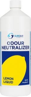 Sure air Liquid 1l Lemon (Tekutiny pro regeneraci gelů nebo sprejování do prostoru. Sure Air využívá k rozkladu organických i anorganických pachů moderní technologii, která byla vyvinuta na základě zkušeností a poznatků v těžkém průmyslu.)