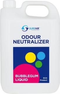 Sure air Liquid 5l Buble gum (Tekutiny pro regeneraci gelů nebo sprejování do prostoru. Sure Air využívá k rozkladu organických i anorganických pachů moderní technologii, která byla vyvinuta na základě zkušeností a poznatků v těžkém průmyslu.)