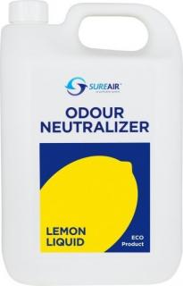 Sure air Liquid 5l Lemon (Tekutiny pro regeneraci gelů nebo sprejování do prostoru. Sure Air využívá k rozkladu organických i anorganických pachů moderní technologii, která byla vyvinuta na základě zkušeností a poznatků v těžkém průmyslu.)