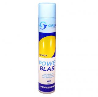 Sure air Power Blast 500 ml Lemon, spray (Sure Air Power Blast je pohlcovač pachu ve spreji pro okamžitý a ještě rychlejší účinek. Sure Air využívá k rozkladu organických i anorganických pachů moderní technologii, která byla vyvinuta na základě zkušeností