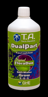 T.A. DualPart Grow Soft Water (FloraDuo) 1L (DualPart je 2-složkový systém minerálních živin pro pěstování ve všech médiích.)