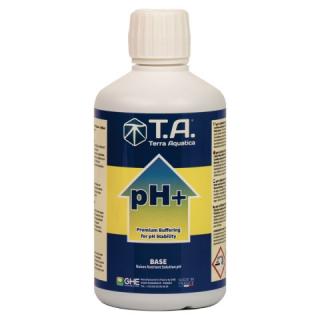 T.A. pH+ 5L (Tento roztok je vytvořen za použití hydroxidu draselného a uhličitanu draselného. Použijte jej v případě nízkého pH živného roztoku pro zvýšení pH na správnou úroveň.)