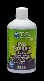 T.A. Pro Organic Grow (BioThrive) 500ml  (Pro Organic Grow maximalizuje vegetativní růst rostlin. Tento produkt dodává rostlinám živiny, které stimulují zdravý vývoj kořenů a listů.)