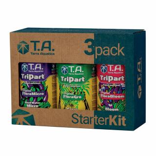 T.A. StarterKit TriPart Flora Hard Water, sada hnojiv (Tripack Flora Hard Water je trojbalení, obsahující 500ml FloraGro, 500ml FloraBloom, 500ml FloraMicro, pH Test Kit a suché pH-.  Tato kombinace představuje ideální startovací set. Je určen pro tvrdou)