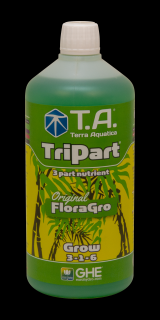 T.A. TriPart Grow (FloraGro) 1L (Zajišťuje bohatou stavbu a listový růst. Objem 1L.)