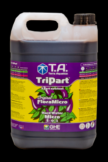 T.A. TriPart Micro (FloraMicro) Hard Water 5L (FloraMicro obsahuje submikroprvky a organické pufry, což v roztoku pomáhá stabilizovat pH. Složení pro tvrdou vodu, objem 5L.)