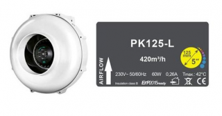 Ventilátor Prima Klima PK125-L 125mm, 360 m³/h, 1-rychlostní ventilátor (Jednorychlostní ventilátory Prima Klima byly vyrobeny pro maximální optimalizaci nákladů / přínosů.)