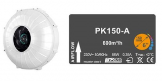 Ventilátor Prima Klima PK150-A 150mm, 600m³/h, 1-rychlostní ventilátor (Jednorychlostní ventilátory Prima Klima byly vyrobeny pro maximální optimalizaci nákladů / přínosů.)
