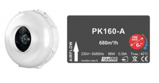Ventilátor Prima Klima PK160-A 160mm, 680 m³/h, 1-rychlostní ventilátor (Jednorychlostní ventilátory Prima Klima byly vyrobeny pro maximální optimalizaci nákladů / přínosů.)