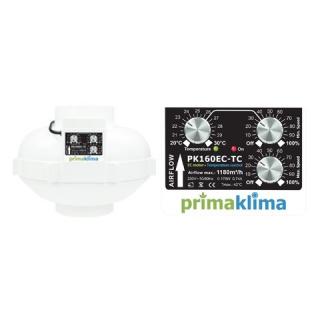 Ventilátor Prima Klima PK160-EC-TC 160mm, 1180 m³/h, ventilátor s EC motorem a regulací teploty (Prima Klima PK160EC-TC je malý, ale vysoce efektivní potrubní ventilátor vybaven prémiovým motorem ZIEHL-ABEGG s velmi nízkou spotřebou energie.)