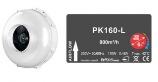 Ventilátor Prima Klima PK160-L 160mm, 800m³/h, 1-rychlostní ventilátor (Jednorychlostní ventilátory Prima Klima byly vyrobeny pro maximální optimalizaci nákladů / přínosů.)