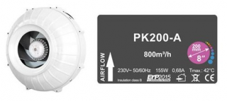 Ventilátor Prima Klima PK200-A 200mm, 800m³/h, 1-rychlostní ventilátor (Jednorychlostní ventilátory Prima Klima byly vyrobeny pro maximální optimalizaci nákladů / přínosů.)
