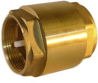 Zpětný ventil, mosazný, 3/4´´ 2 x závit (Tento ventil zabraňuje zpětnému průtoku kapaliny. Závit 2x 3/4´´ vnitřní.)