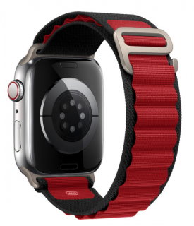 Alpine loop nylonový řemínek pro Apple Watch (38/40/41 mm) Barva: Černo červená