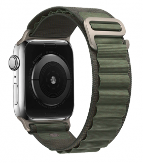 Alpine loop nylonový řemínek pro Apple Watch (42/44/45/49 mm) Barva: Zelená tmavá
