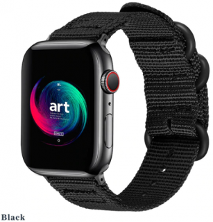 Army Wowen nylonový řemínek pro Apple Watch (38/40/41 mm) Barva: Černá