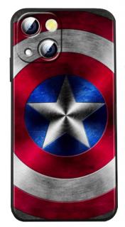 Captain America dark gumový kryt pro Apple iPhone 14 Plus