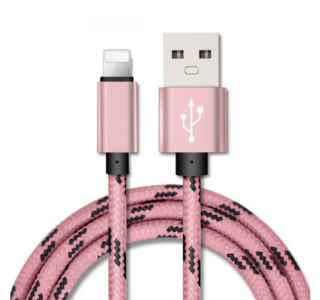 Colour lightning nabíjecí a synchronizační kabel pro Apple iPhone 1m Barva: Růžová
