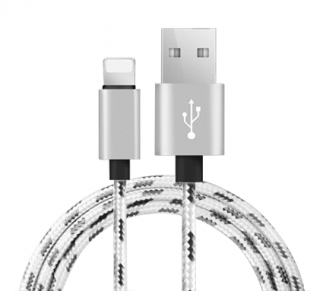 Colour Micro USB nabíjecí a synchronizační kabel pro Apple iPhone 2m Barva: Stříbrná