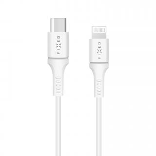 Dlouhý datový a nabíjecí kabel FIXED s konektory USB-C/Lightning a podporou PD, 2 metry, MFI certifikace, bílý