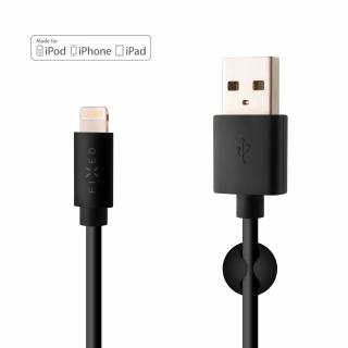 Dlouhý datový a nabíjecí kabel FIXED s konektory USB/Lightning, 2 metry, MFI certifikace, černý