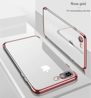Electro Plating silikonový kryt pro Apple iPhone 7/8/SE (2020/2022) Barva: Růžová