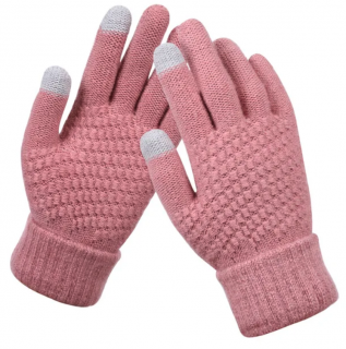 Flow zimní rukavice pro dotykový displej, růžové