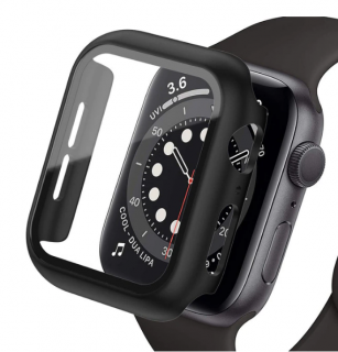 Full protection 360° kryt s tvrzeným sklem pro Apple Watch 8/7 (41 mm) Barva: Černá