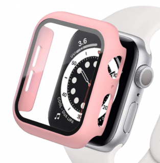 Full protection 360° kryt s tvrzeným sklem pro Apple Watch 8/7 (41 mm) Barva: Růžová