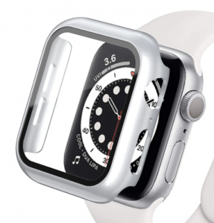 Full protection 360° kryt s tvrzeným sklem pro Apple Watch 8/7 (41 mm) Barva: Stříbrná