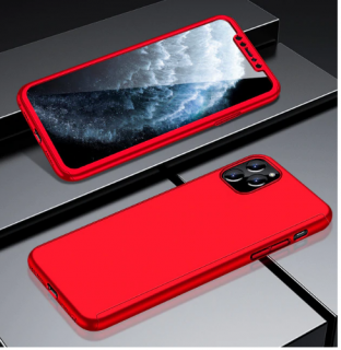 Full protection 360° kryt + tvrzené sklo pro Apple iPhone 12/12 Pro Barva: Červená