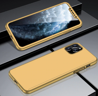 Full protection 360° kryt + tvrzené sklo pro Apple iPhone 12/12 Pro Barva: Zlatá